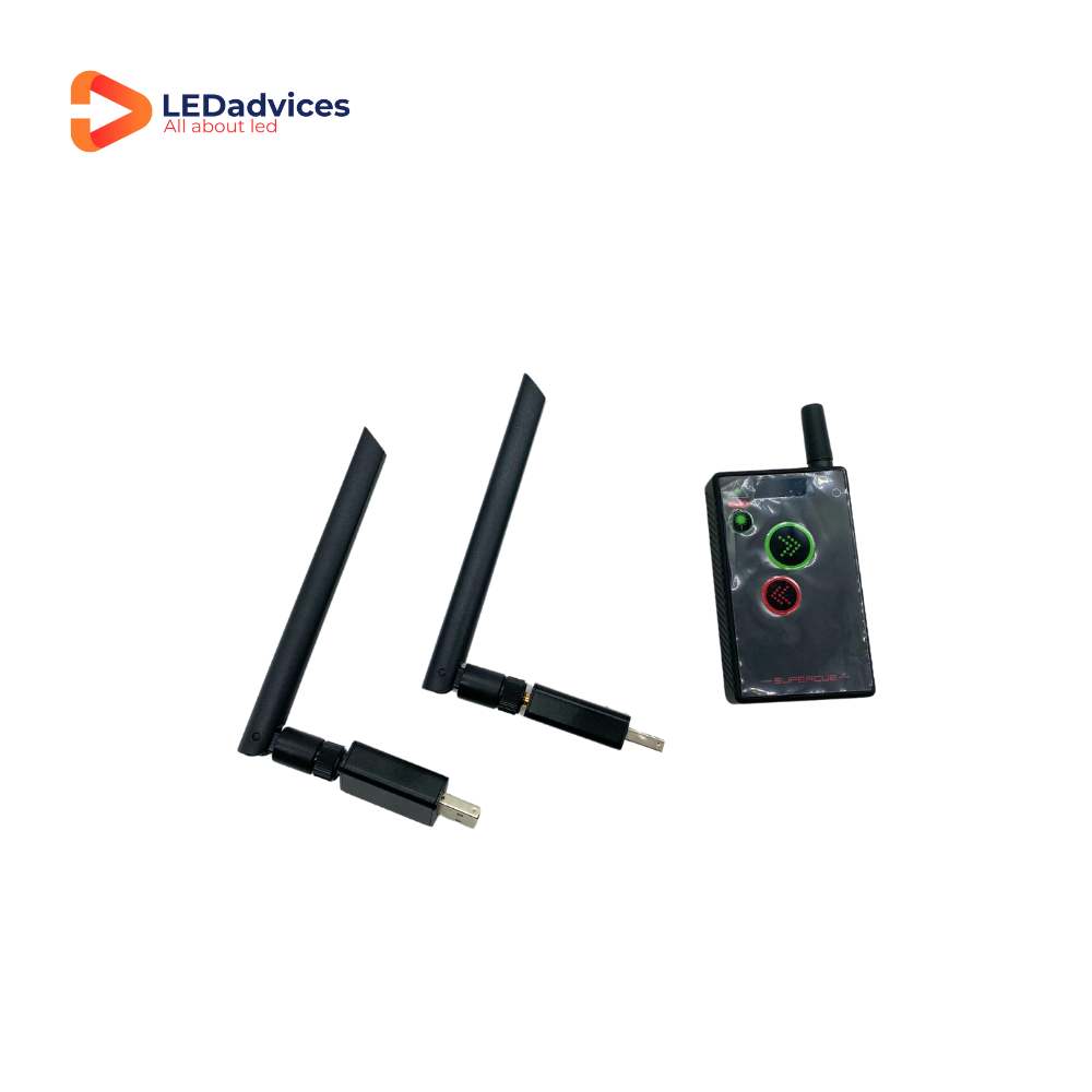 Super Cue Dual for 2 Laptops Intelligent PPT Clicker Smart Powerpoint Slide Changer Perfect Cue USB 100m Long Distance