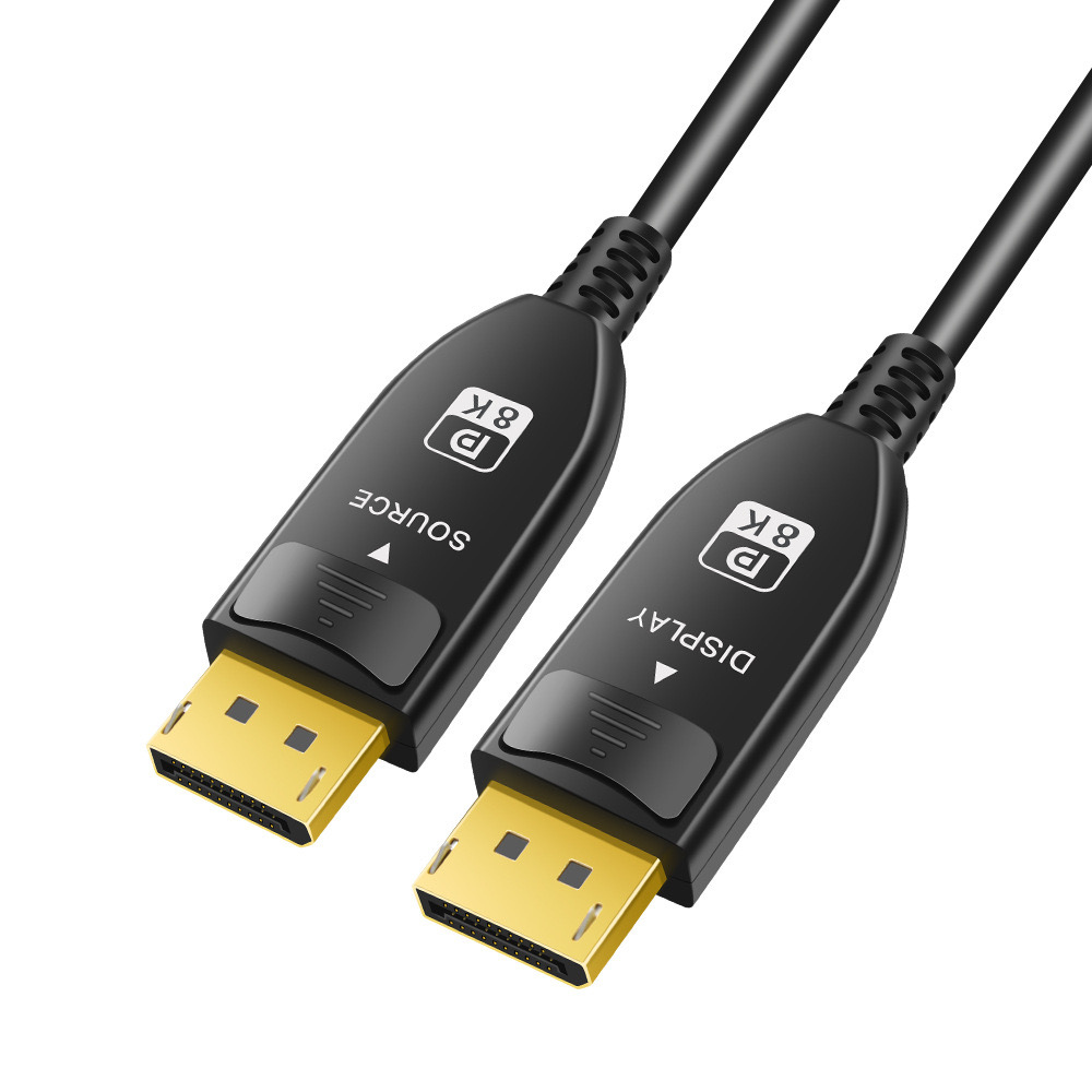 High Quality DP1.4 8K 60Hz Fiber Optic Cable 32.4Gbps 32-bit/1536KHz Audio 4K@144Hz HDR 3D for Gaming TV Projector Monitor