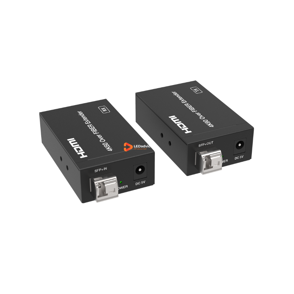 4K60 HDMI over Fiber Extender HDMI 2.0b & HDCP 2.2, Up to 10km via Single-Mode Fiber / 300m via Multi-Mode Fiber, HDR10+, Dolby Vision, SFP+ LC Connector, TX & RX Kit