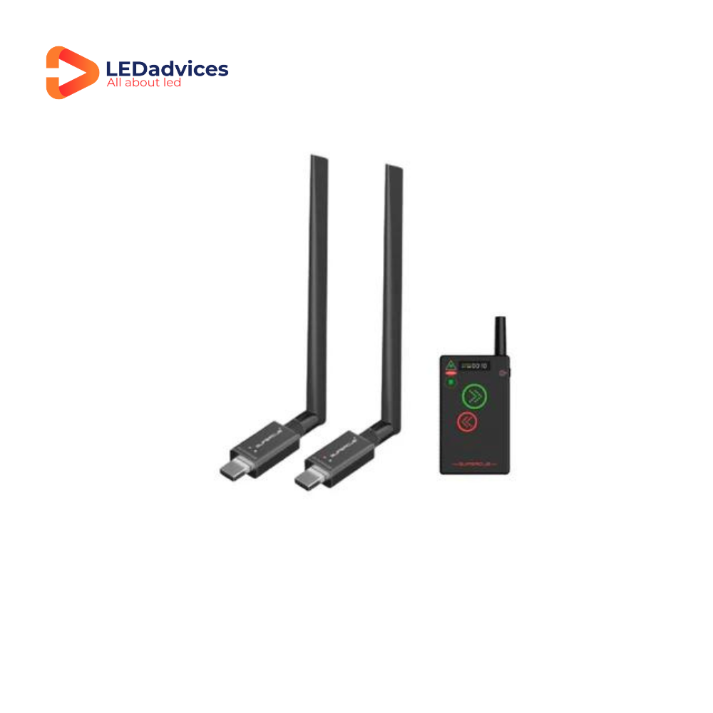 Super Cue Dual for 2 Laptops Intelligent PPT Clicker Smart Powerpoint Slide Changer Perfect Cue USB 100m Long Distance