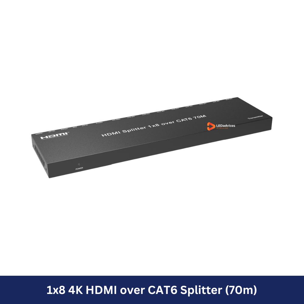 1x8 4K HDMI over CAT6 Splitter (Up to 70m) Model: HDC-SP918C70