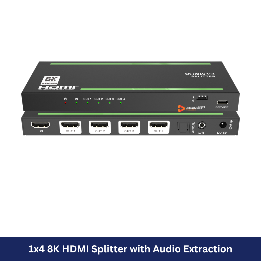 1x4 8K HDMI Splitter with Audio Extraction Model: HDC-SPC14A
