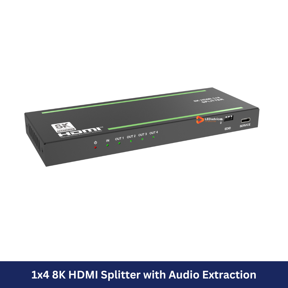 1x4 8K HDMI Splitter with Audio Extraction Model: HDC-SPC14A