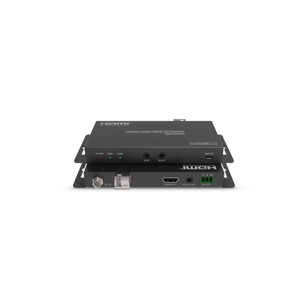4K60 HDMI Fiber Extender HDMI2. Fiber Extender LC 10Km 18Gbps HDMI over Optical Fiber Extender with RS-232 IR Audio Extracting