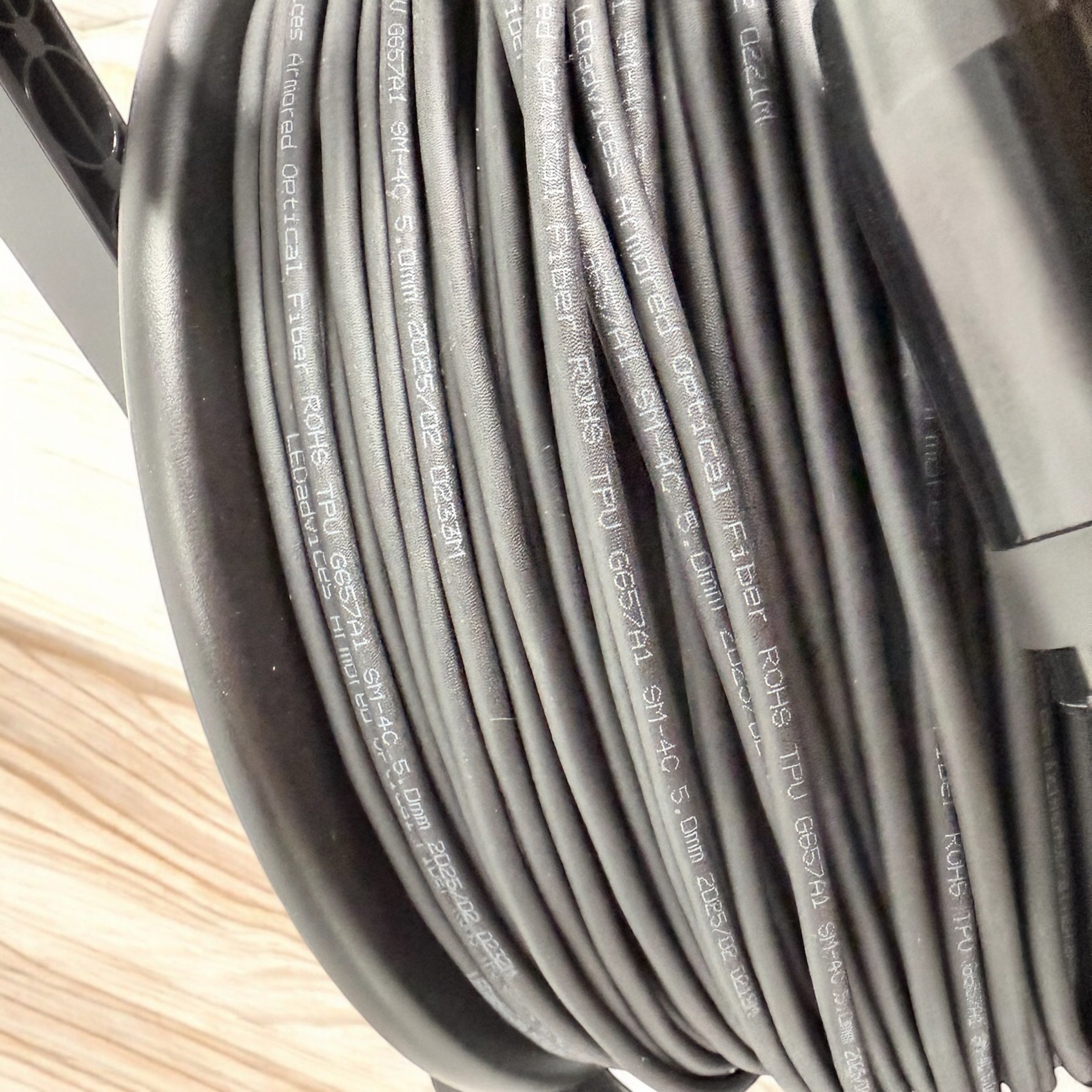 4-Core Single Mode SM Matt Frosted TPU Armored Tactical Fiber Optic Cable LC-LC