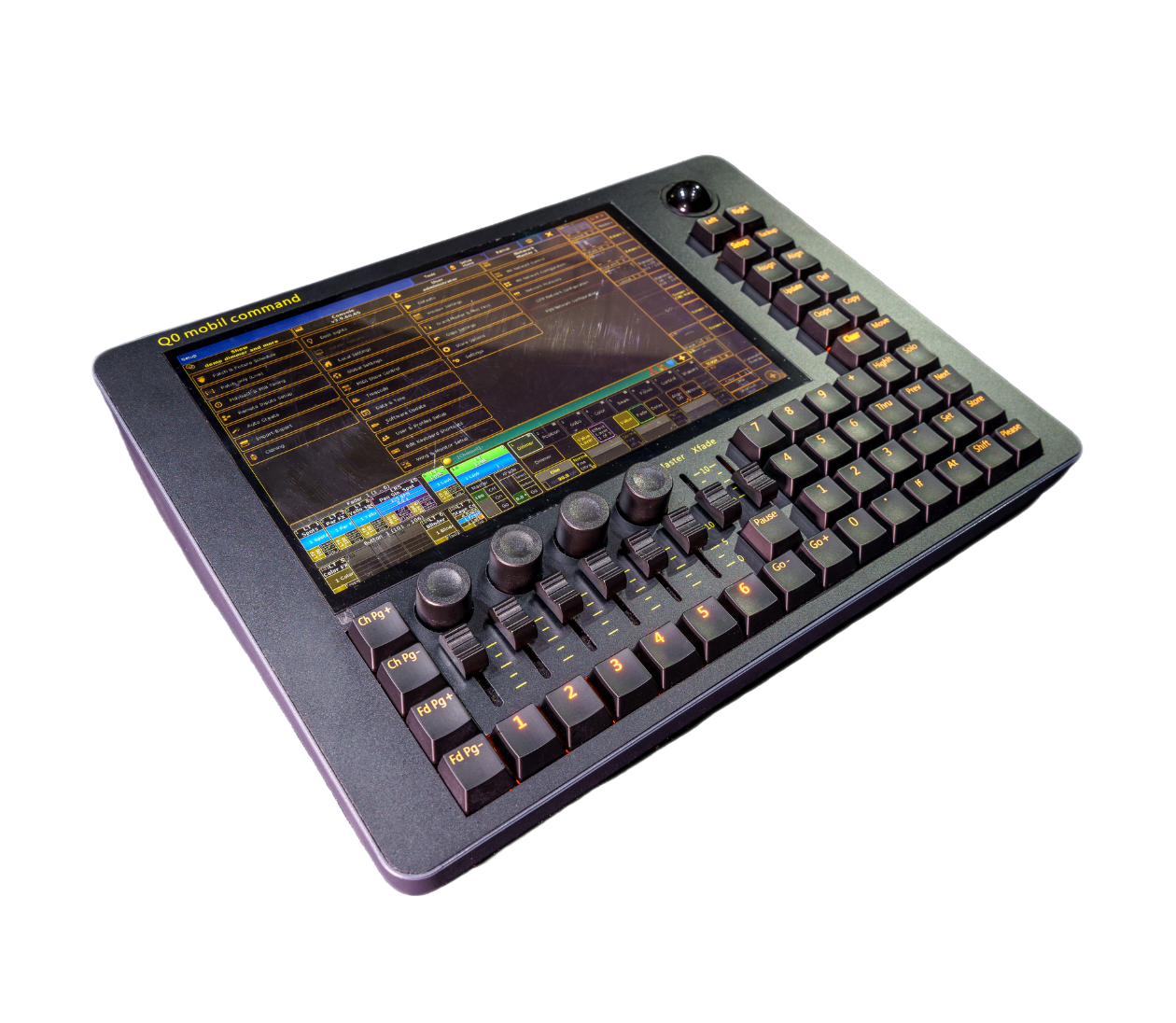 New Q0 Mobile Command Lighting Console MA2 10.1” Touchscreen 2 DMX Outputs 120GB SSD 3D Stage Simulation ARTNET WIFI MIDI