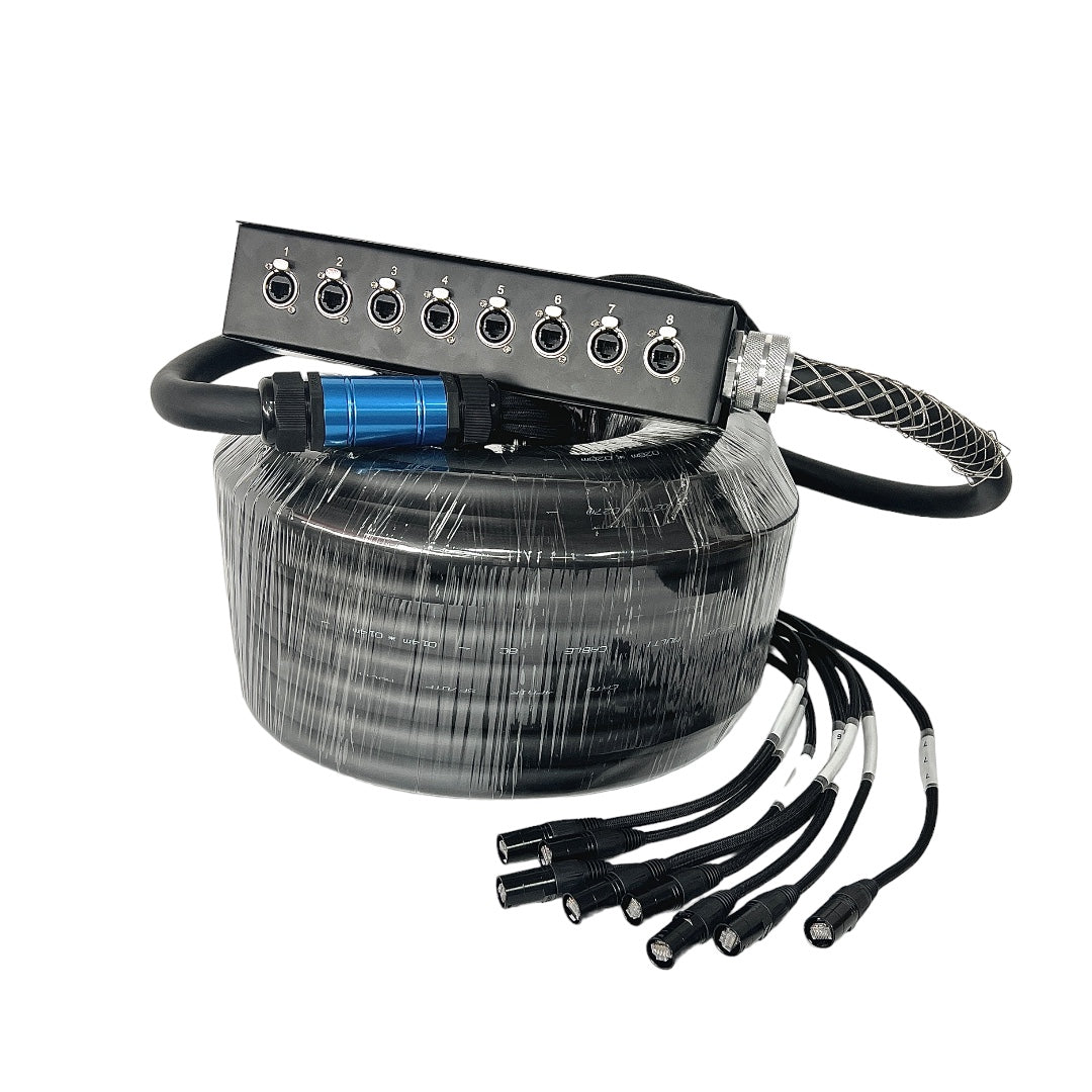 4/6/8 Multi-Channel CAT6 Snake Cable For AV Event SF/UTP Double Shield Multi-Stranded Pure Copper RJ45 Gigabits LED Screen