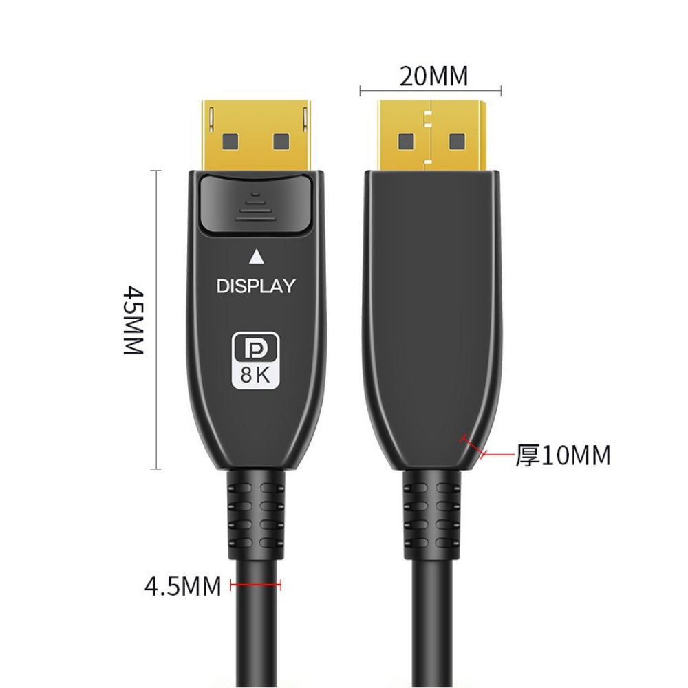 High Quality DP1.4 8K 60Hz Fiber Optic Cable 32.4Gbps 32-bit/1536KHz Audio 4K@144Hz HDR 3D for Gaming TV Projector Monitor