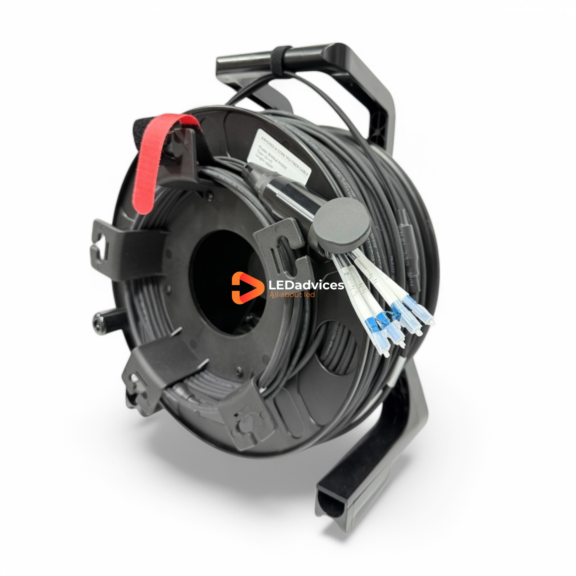 4-Core Single-Mode Armored Tactical Fiber Optic Cable LC-LC, TPU, Black