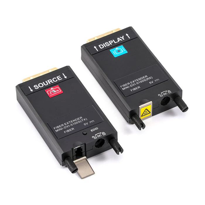 Mini DVI to Fiber Optic Extender DVI-LC 4K@60Hz Single Mode 10km Multimode 300m 10Gbps EDID LED Display Stage Rental Live TV