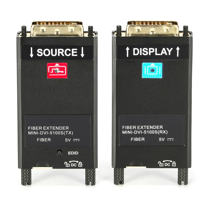 Mini DVI to Fiber Optic Extender DVI-LC 4K@60Hz Single Mode 10km Multimode 300m 10Gbps EDID LED Display Stage Rental Live TV