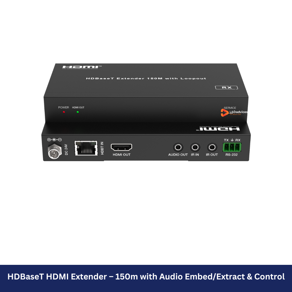HDBaseT HDMI Extender – 150m with Audio Embed/Extract & Control Model: HBT-E150CLA