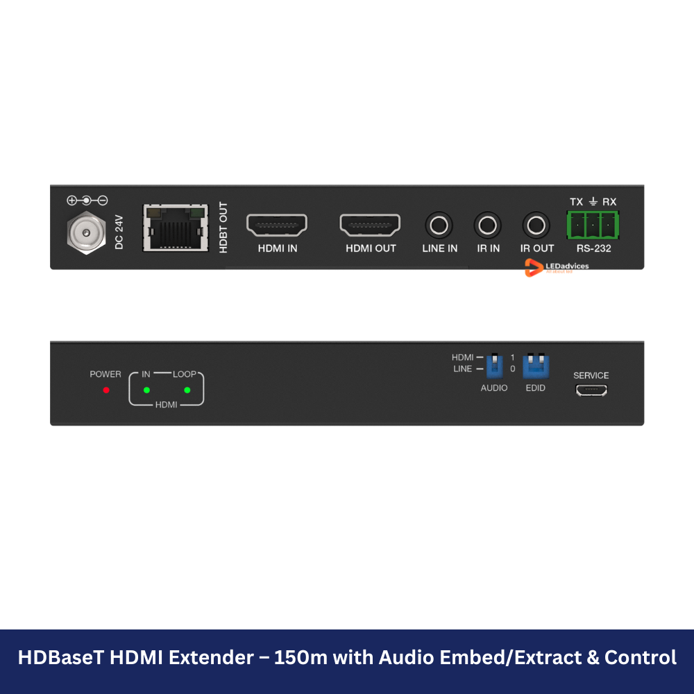 HDBaseT HDMI Extender – 150m with Audio Embed/Extract & Control Model: HBT-E150CLA