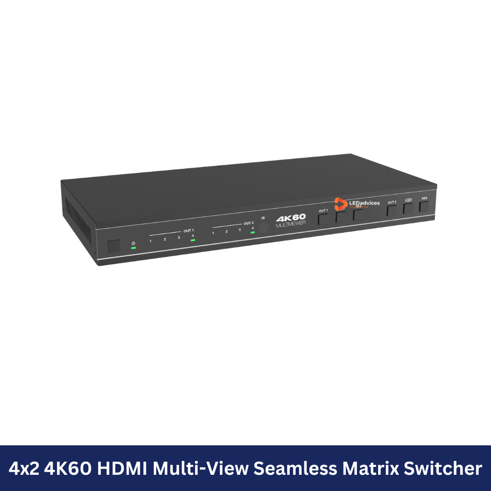 4x2 4K60 HDMI Multi-View Seamless Matrix Switcher  Model: HDC-MXB42MV