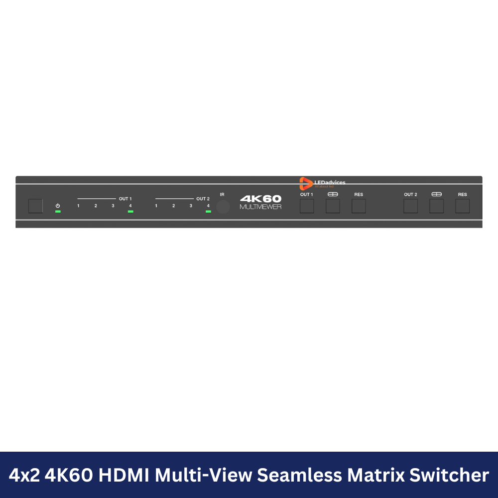 4x2 4K60 HDMI Multi-View Seamless Matrix Switcher  Model: HDC-MXB42MV