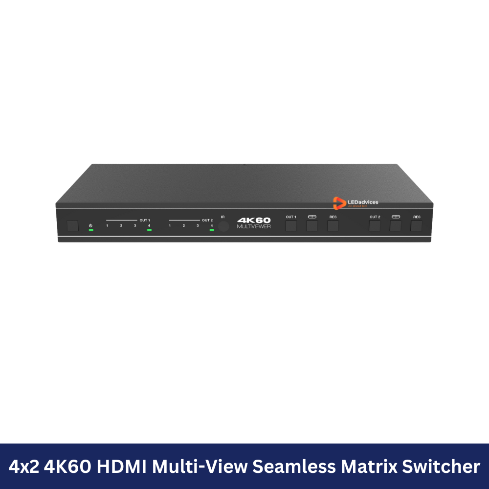 4x2 4K60 HDMI Multi-View Seamless Matrix Switcher  Model: HDC-MXB42MV
