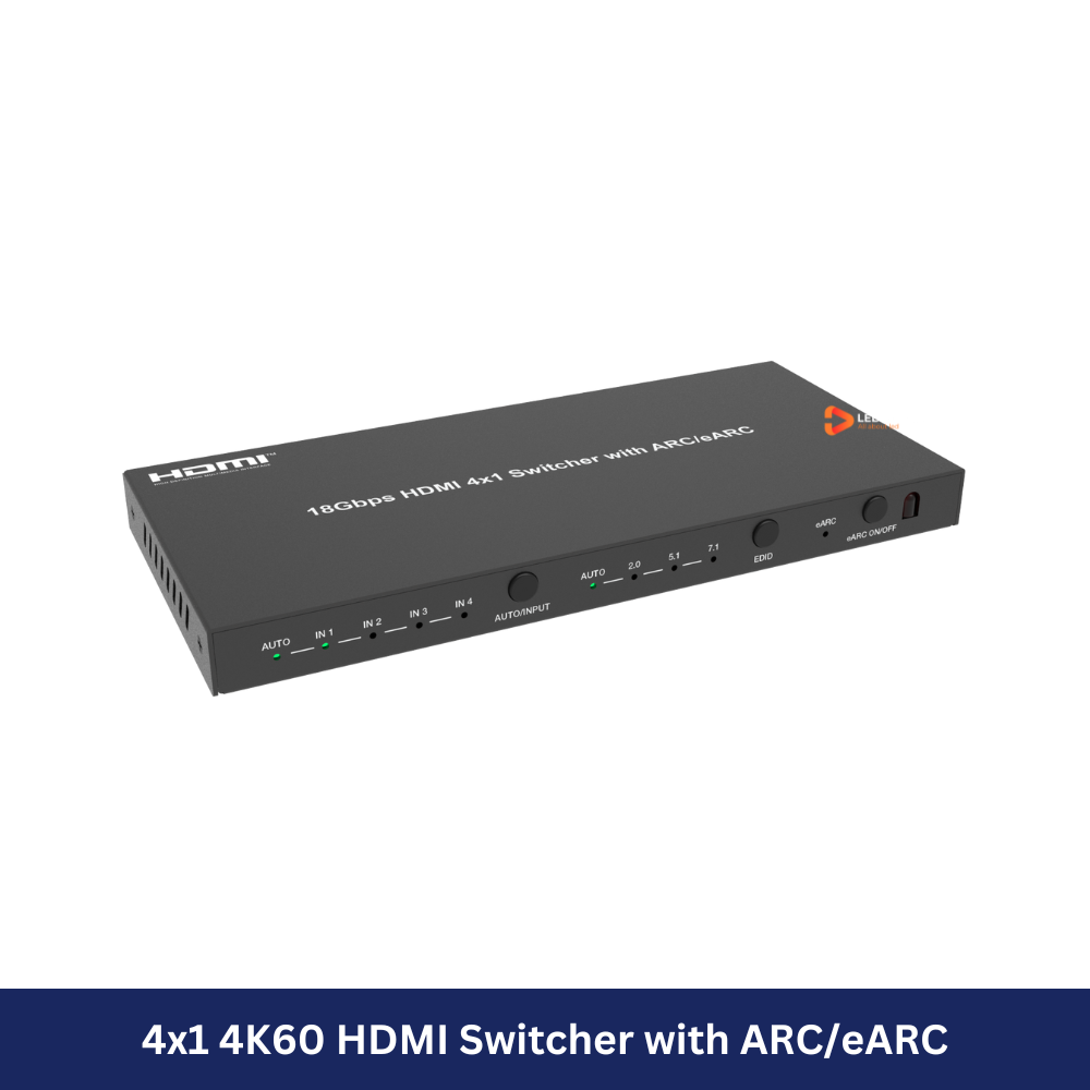 4x1 4K60 HDMI Switcher with ARC/eARC Model: HDC-SWB41AEU