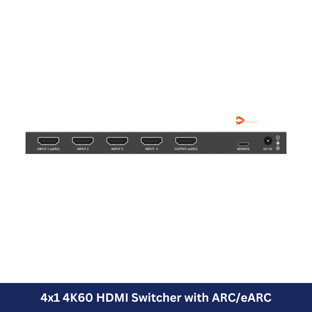 4x1 4K60 HDMI Switcher with ARC/eARC Model: HDC-SWB41AEU