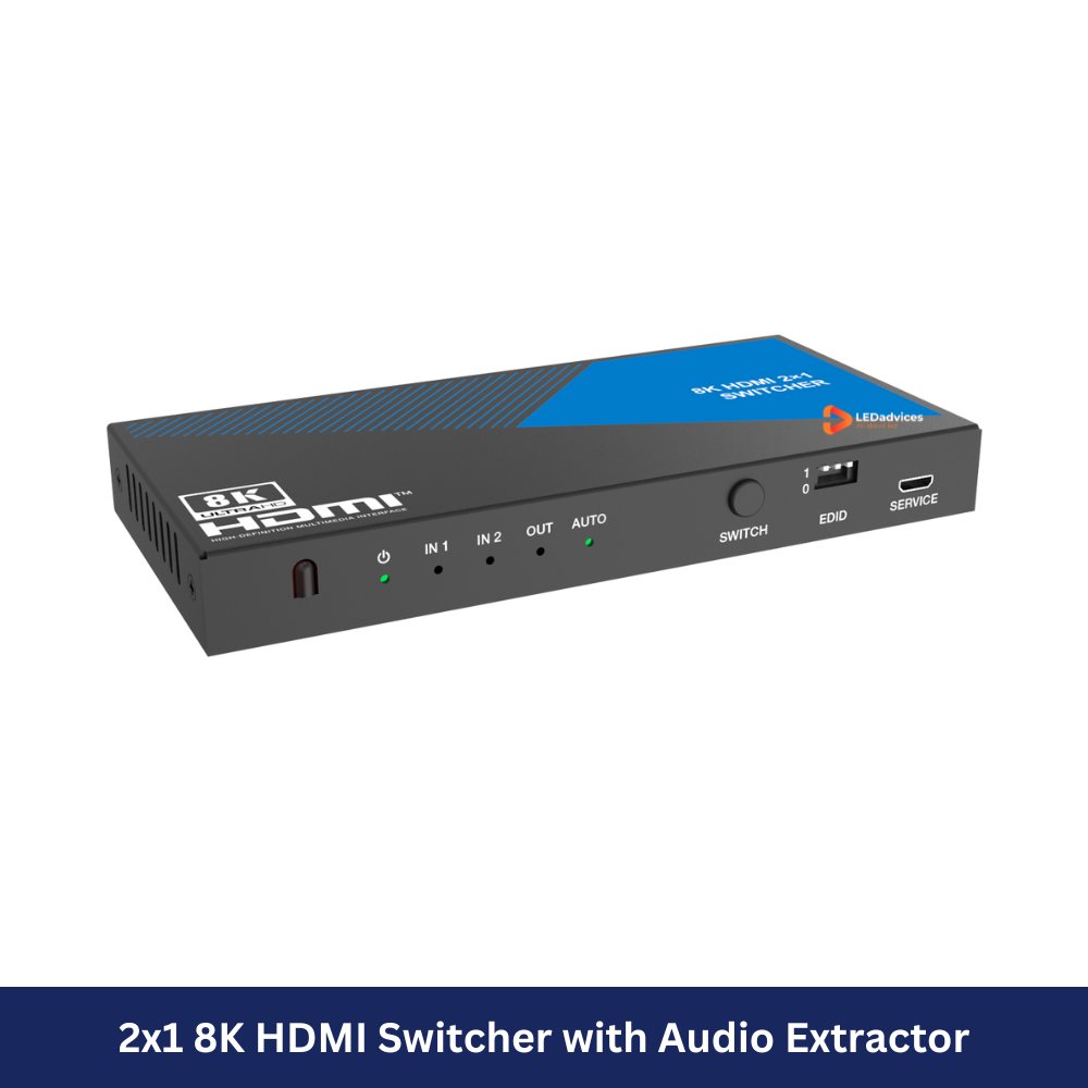 2x1 8K HDMI Switcher with Audio Extractor Model: HDC-SWC21A