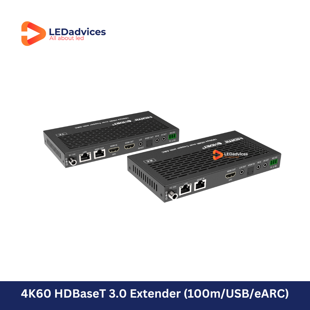 4K60 HDBaseT 3.0 Extender with USB, eARC (100m) Model: HDP-EHB100V3K