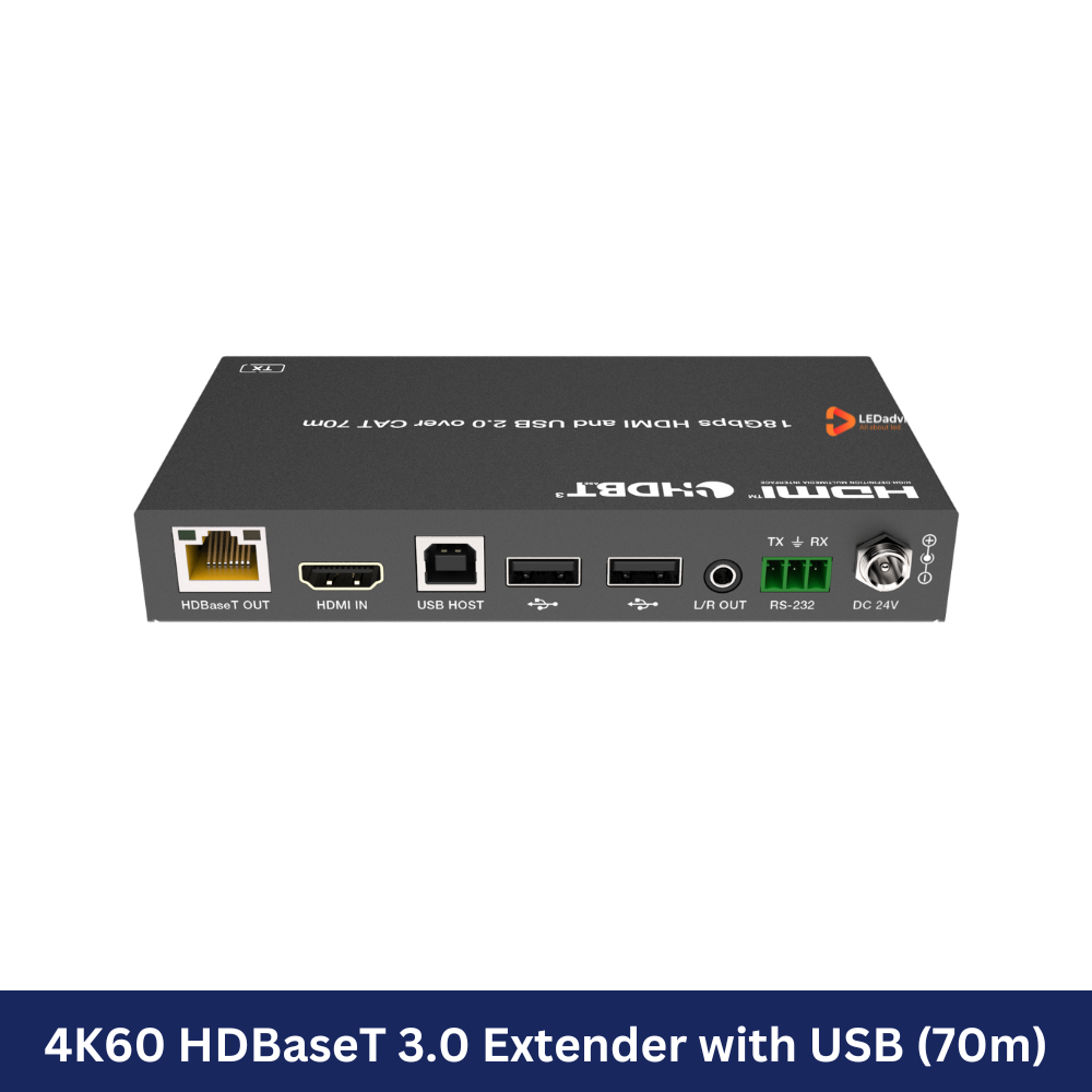 4K60 HDBaseT 3.0 Extender with USB (70m) Model: HDP-EHB70U3K