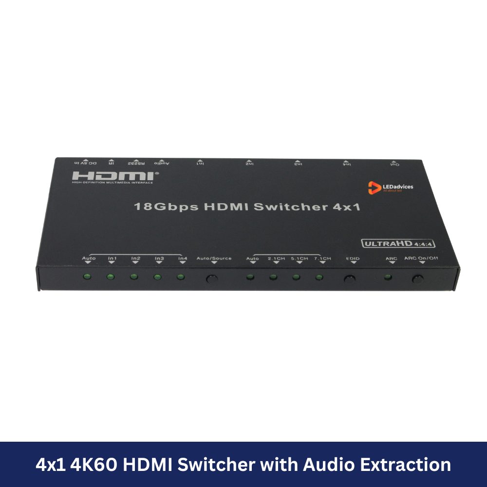 4x1 4K60 HDMI Switcher with Audio Extraction Model: HDS-B41A