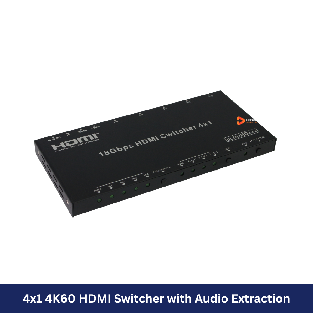 4x1 4K60 HDMI Switcher with Audio Extraction Model: HDS-B41A