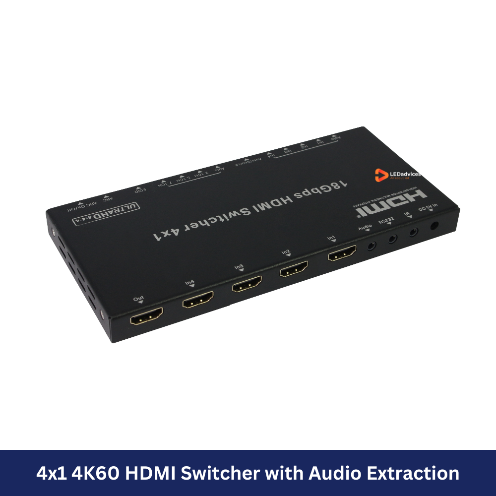 4x1 4K60 HDMI Switcher with Audio Extraction Model: HDS-B41A
