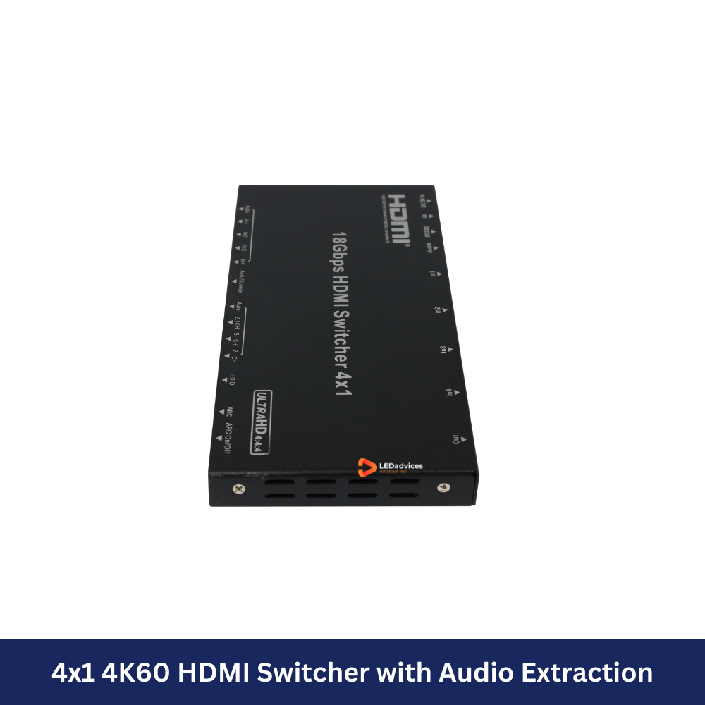 4x1 4K60 HDMI Switcher with Audio Extraction Model: HDS-B41A