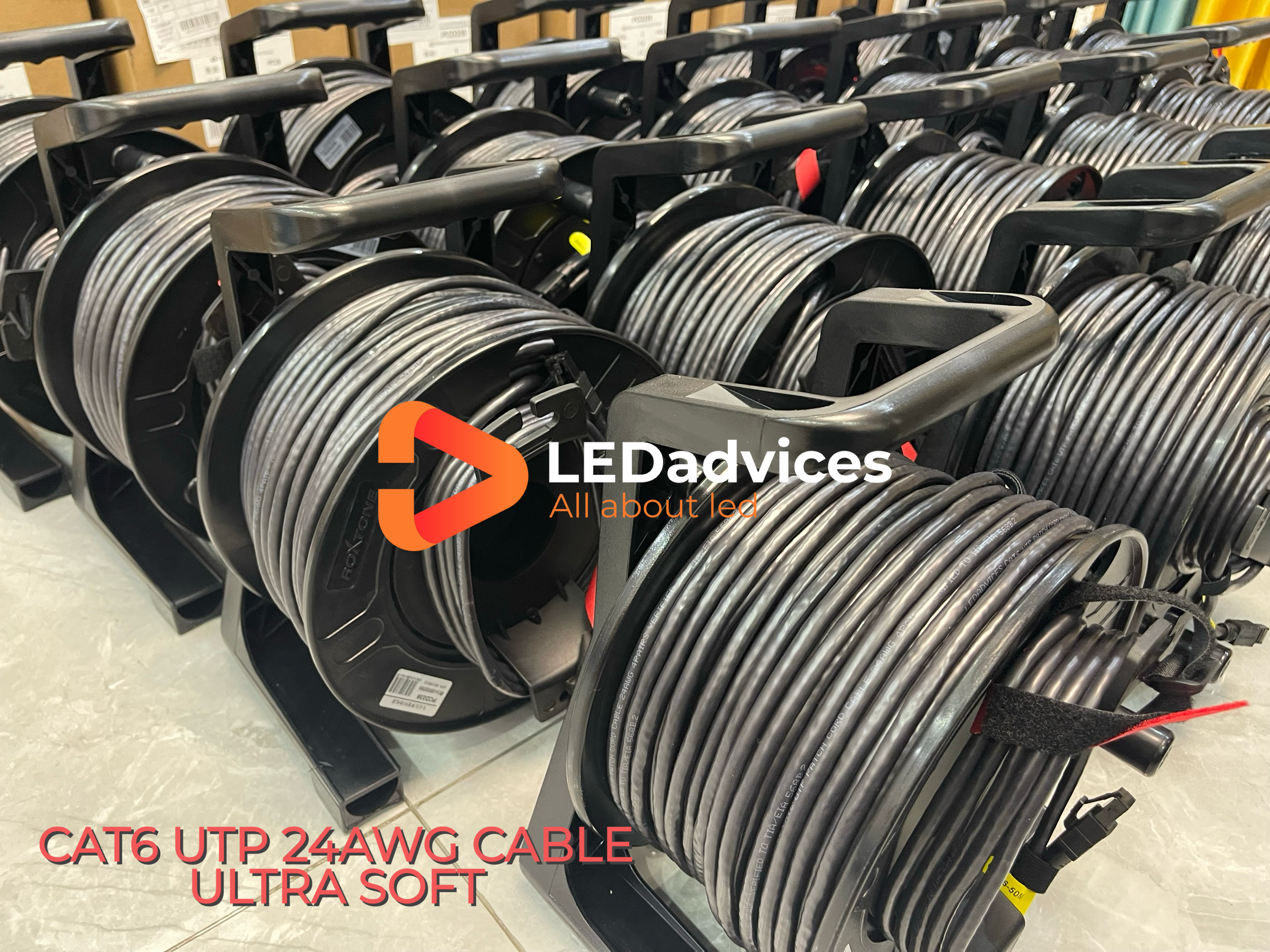 50m/100m 24AWG CAT6 UTP CABLE with PCD235 Reel for Rental Stage Event Long Distance