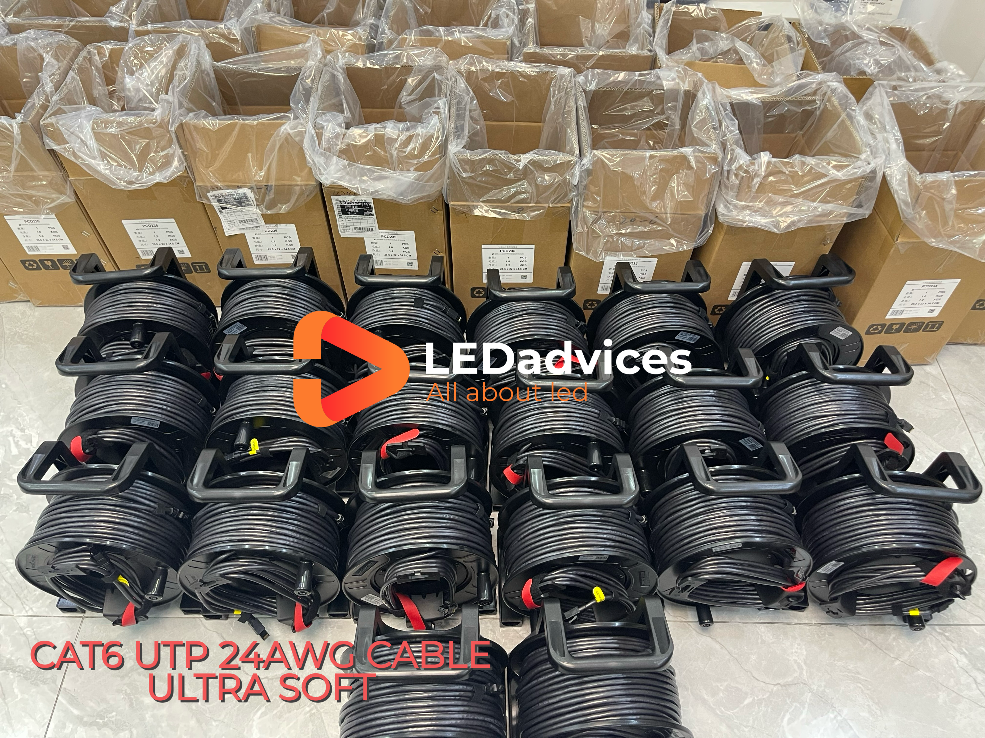 50m/100m 24AWG CAT6 UTP CABLE with PCD235 Reel for Rental Stage Event Long Distance