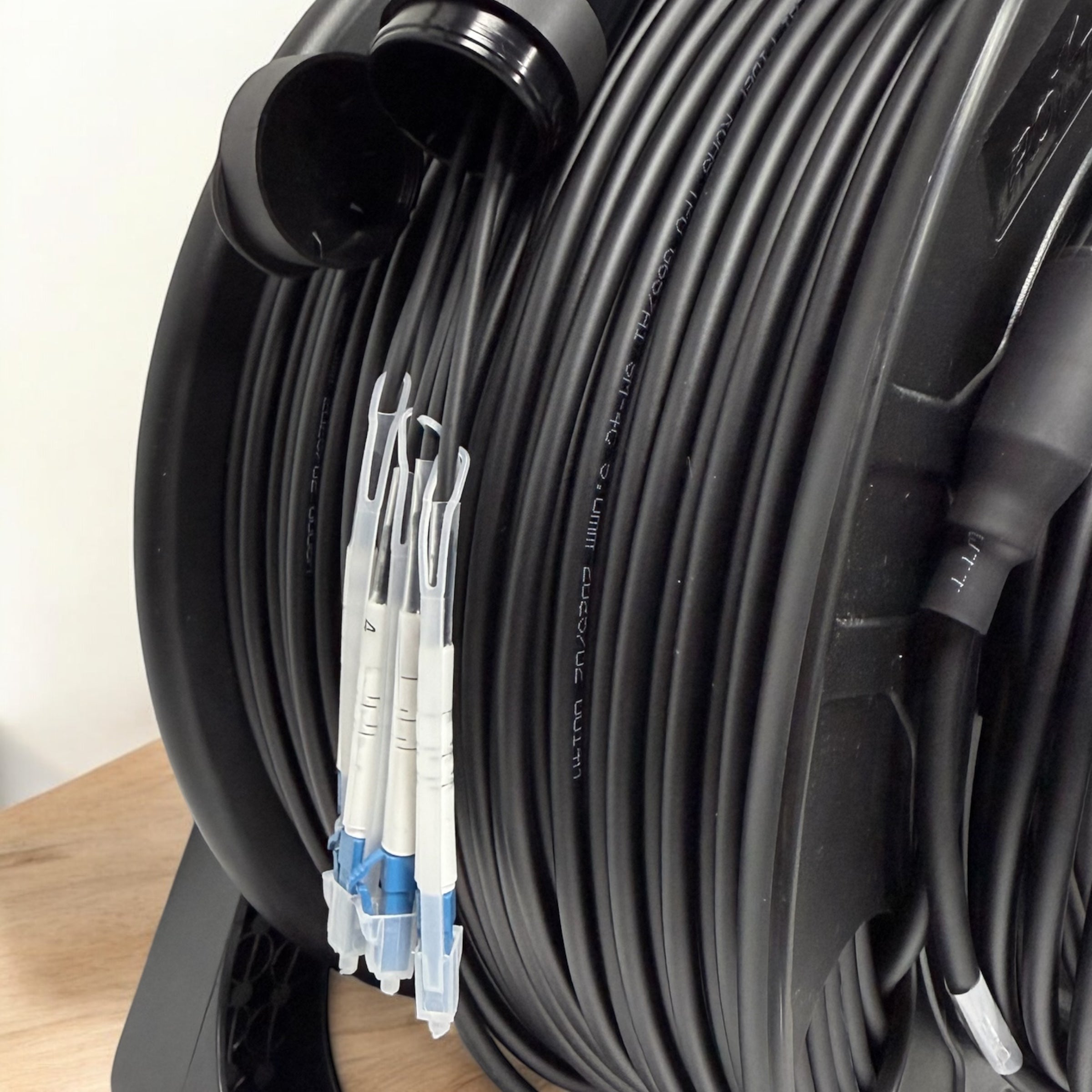 4-Core Single-Mode Armored Tactical Fiber Optic Cable LC-LC, TPU, Black