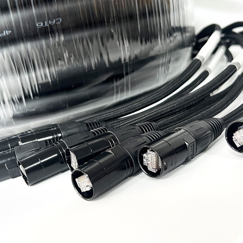4/6/8 Multi-Channel CAT6 Snake Cable For AV Event SF/UTP Double Shield Multi-Stranded Pure Copper RJ45 Gigabits LED Screen