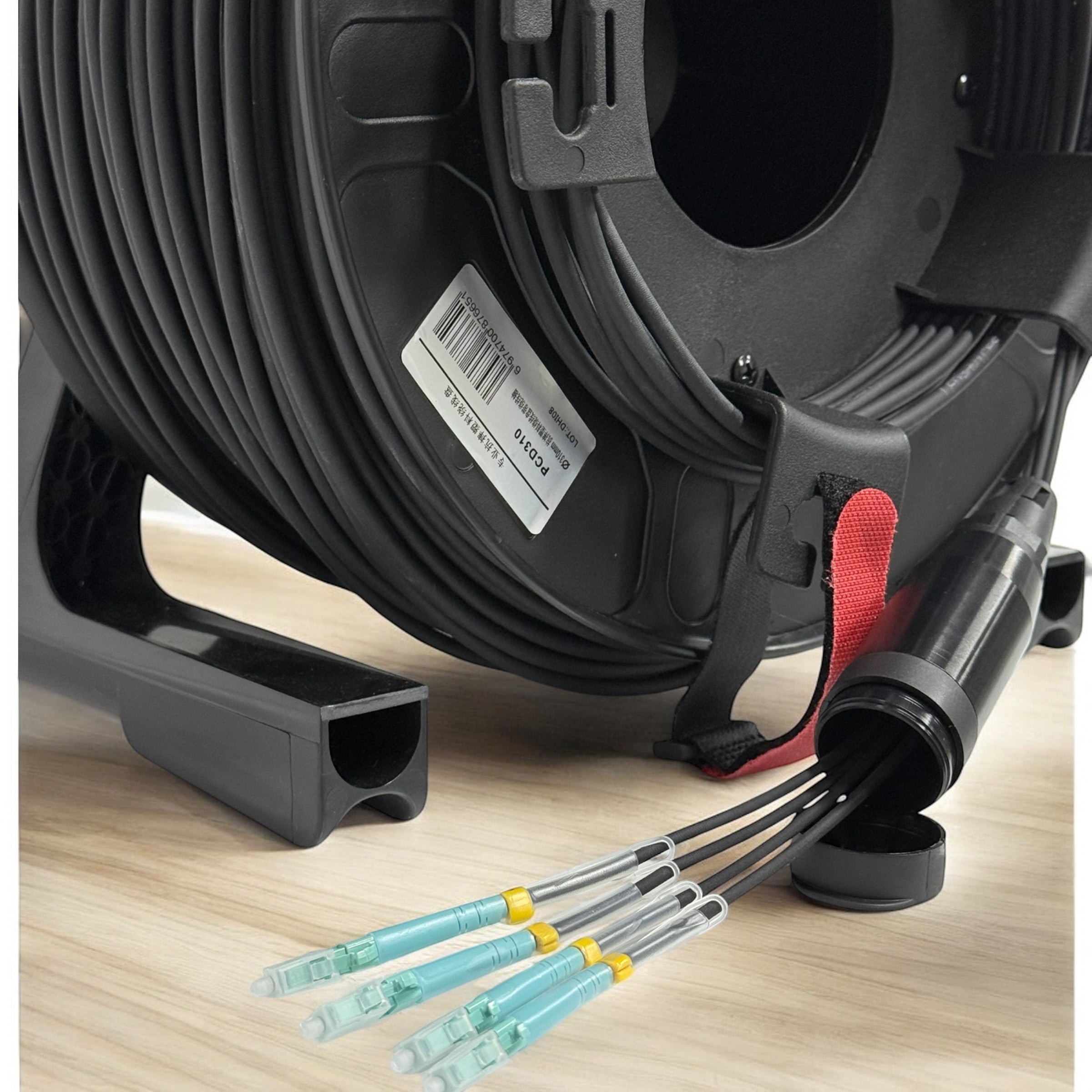 4-Core OM3 Multimode Matt Frosted TPU Armored Tactical Fiber Optic Cable 100m 200m 300m