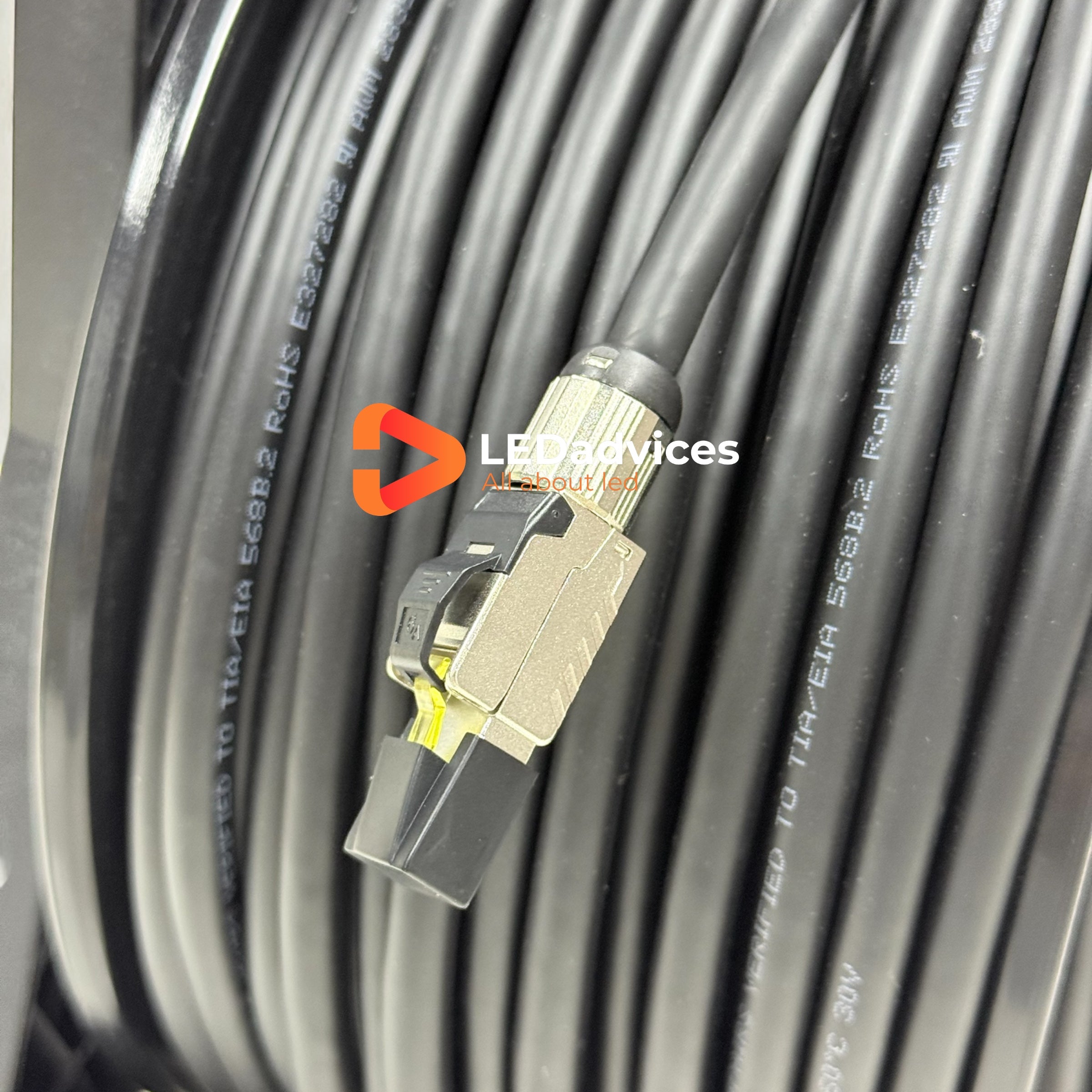 50m CAT6 SFTP Double-Shielded Flexible Cable with PCD235 Reel | Professional-Grade for LED Screens, Stage Lighting, Audio & DMX