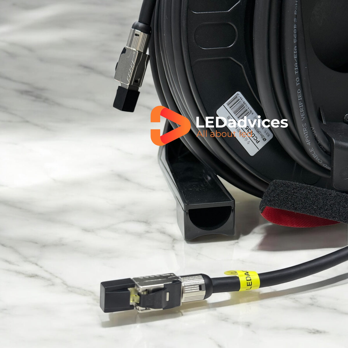 50m CAT6 SFTP Double-Shielded Flexible Cable with PCD235 Reel | Professional-Grade for LED Screens, Stage Lighting, Audio & DMX