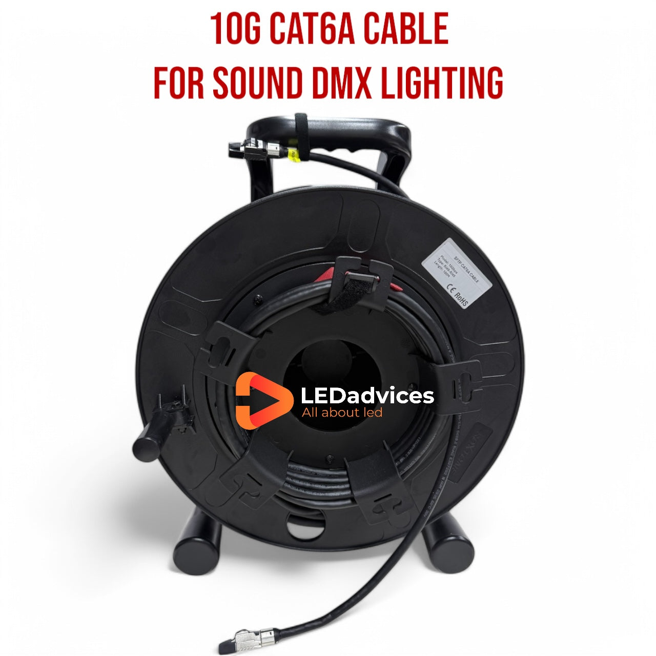 50m 100m CAT6a S/FTP Ethernet Cable Dual-shield 23AWG Oxygen-free Copper 10Gbps for Audio Mixer, IDMX Lighting, HDBeasT, LED System
