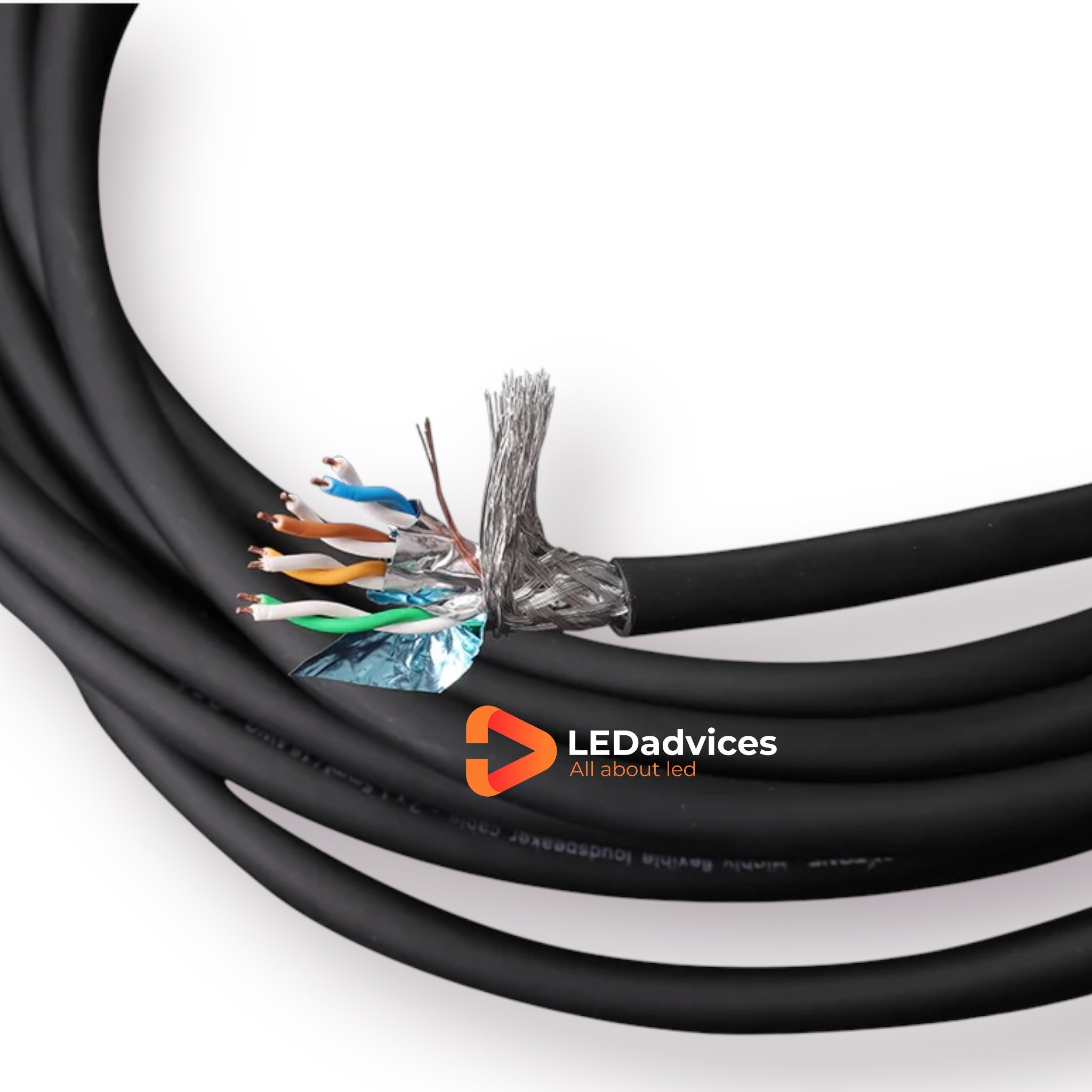 50m 100m CAT6a S/FTP Ethernet Cable Dual-shield 23AWG Oxygen-free Copper 10Gbps for Audio Mixer, IDMX Lighting, HDBeasT, LED System