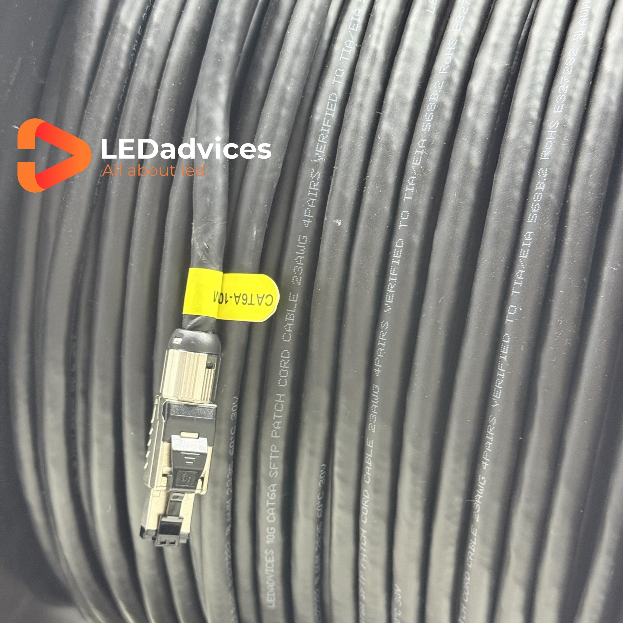 50m 100m CAT6a S/FTP Ethernet Cable Dual-shield 23AWG Oxygen-free Copper 10Gbps for Audio Mixer, IDMX Lighting, HDBeasT, LED System